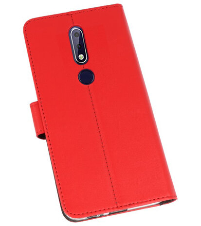 Wallet Cases Hoesje voor Nokia 3.1 Plus Rood