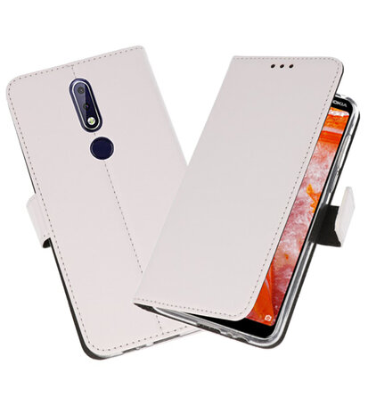 Wallet Cases Hoesje voor Nokia 3.1 Plus Wit