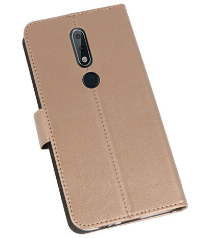 Wallet Cases Hoesje voor Nokia X6 6.1 Plus Goud