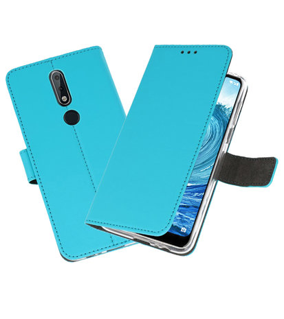 Wallet Cases Hoesje voor Nokia X5 5.1 Plus Blauw