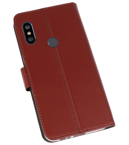 Wallet Cases Hoesje voor XiaoMi Redmi Note 6 Pro Bruin