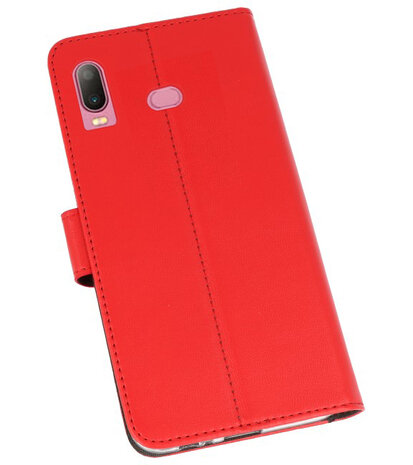 Wallet Cases Hoesje voor Samsung Galaxy A6s Rood