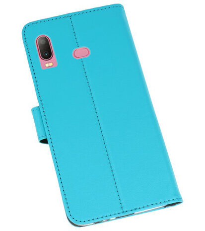 Wallet Cases Hoesje voor Samsung Galaxy A6s Blauw