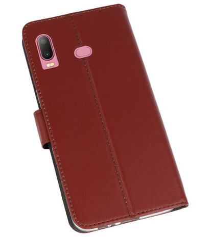 Wallet Cases Hoesje voor Samsung Galaxy A6s Bruin