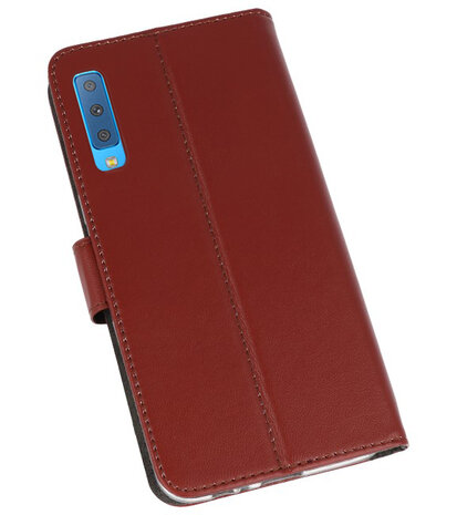 Wallet Cases Hoesje voor Galaxy A7 (2018) Bruin