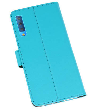 Wallet Cases Hoesje voor Galaxy A7 (2018) Blauw