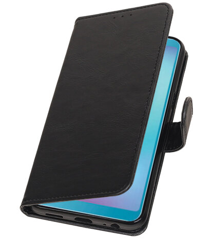 Hoesje voor Samsung Galaxy A6s Pull-Up Booktype Zwart