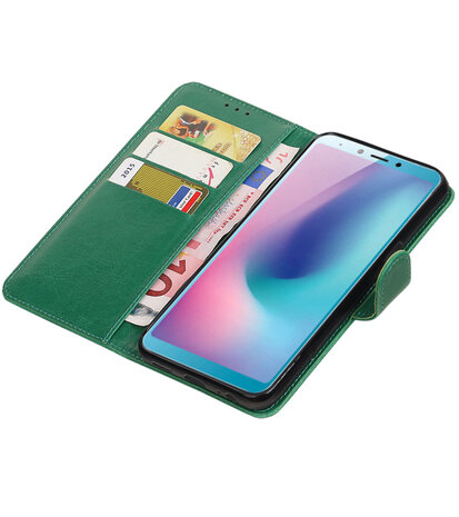 Hoesje voor Samsung Galaxy A6s Pull-Up Booktype Groen