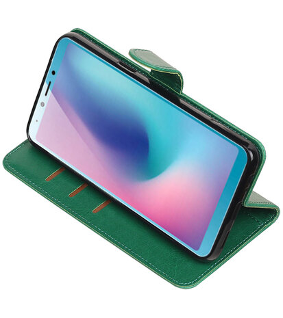 Hoesje voor Samsung Galaxy A6s Pull-Up Booktype Groen