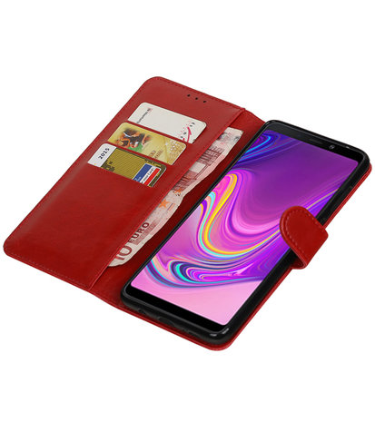 Hoesje voor Samsung Galaxy A9 2018 Pull-Up Booktype Rood