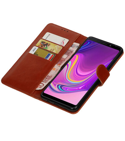 Hoesje voor Samsung Galaxy A9 2018 Pull-Up Booktype Bruin