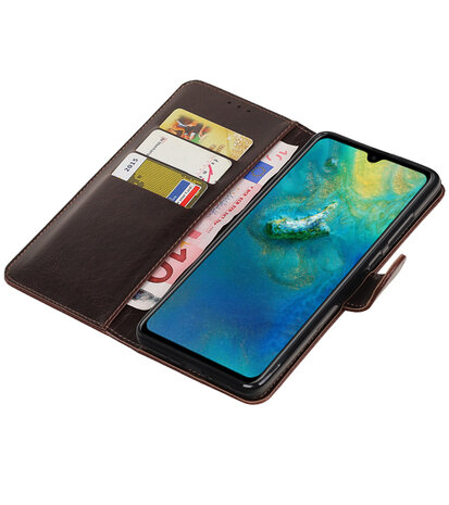 Hoesje voor Huawei Mate 20 Pull-Up Booktype Mocca