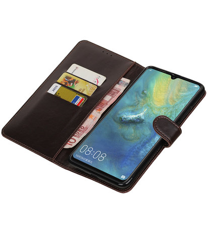 Hoesje voor Huawei Mate 20 X Pull-Up Booktype Mocca