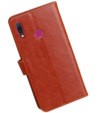 Hoesje voor Huawei Y9 2019 Pull-Up Booktype Bruin