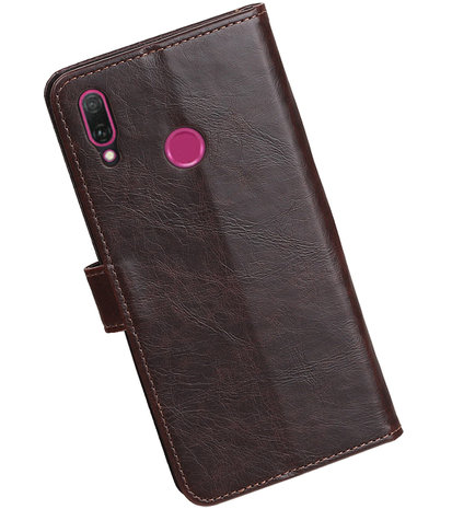 Hoesje voor Huawei Y9 2019 Pull-Up Booktype Mocca