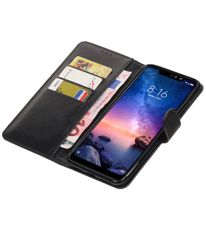 Hoesje voor XiaoMi Redmi Note 6 Pro Pull-Up Booktype Zwart