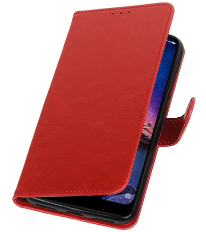 Hoesje voor XiaoMi Redmi Note 6 Pro Pull-Up Booktype Rood