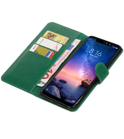 Hoesje voor XiaoMi Redmi Note 6 Pro Pull-Up Booktype Groen