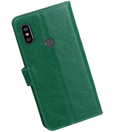 Hoesje voor XiaoMi Redmi Note 6 Pro Pull-Up Booktype Groen