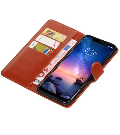 Hoesje voor XiaoMi Redmi Note 6 Pro Pull-Up Booktype Bruin