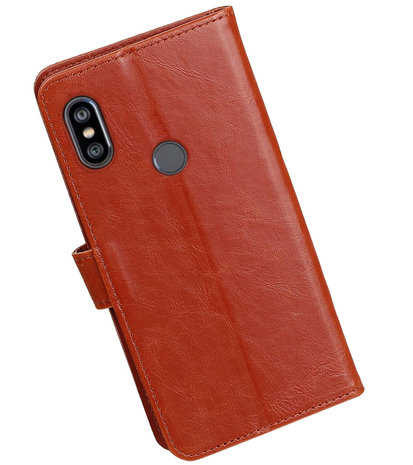 Hoesje voor XiaoMi Redmi Note 6 Pro Pull-Up Booktype Bruin