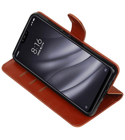 Hoesje voor XiaoMi Mi 8 Lite Pull-Up Booktype Bruin