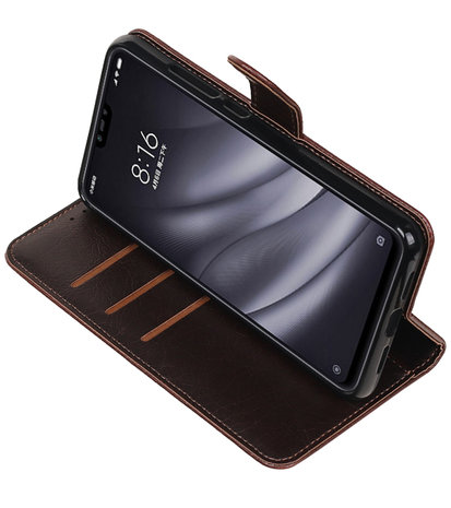 Hoesje voor XiaoMi Mi 8 Lite Pull-Up Booktype Mocca