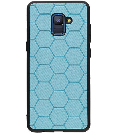 Hexagon Hard Case voor Samsung Galaxy A8 Plus 2018 Blauw