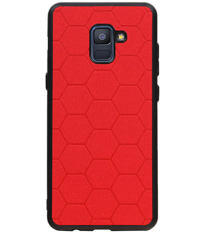 Hexagon Hard Case voor Samsung Galaxy A8 Plus 2018 Rood