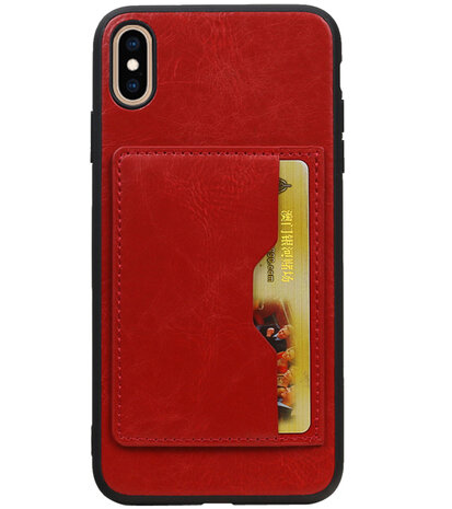 Staand Back Cover 1 Pasjes voor iPhone XS Max Rood