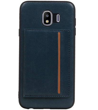 Staand Back Cover 1 Pasjes voor Galaxy J4 Navy