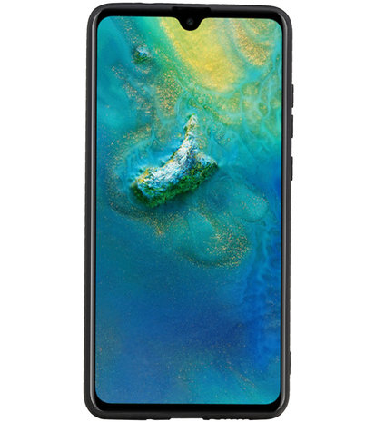 Staand Back Cover 1 Pasjes voor Huawei Mate 20 Zwart