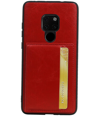 Staand Back Cover 1 Pasjes voor Huawei Mate 20 Rood