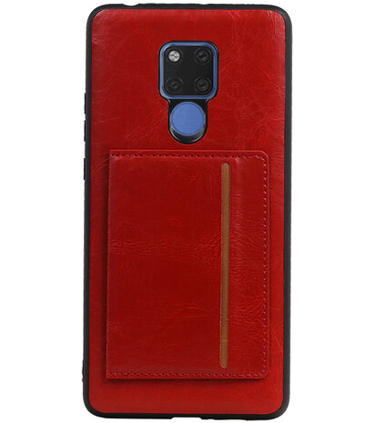 Staand Back Cover 1 Pasjes voor Huawei Mate 20 X Rood