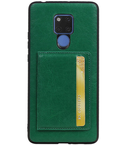 Staand Back Cover 1 Pasjes voor Huawei Mate 20 X Groen