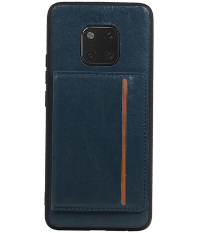 Staand Back Cover 1 Pasjes voor Huawei Mate 20 Pro Navy