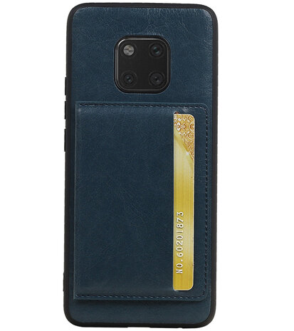 Staand Back Cover 1 Pasjes voor Huawei Mate 20 Pro Navy