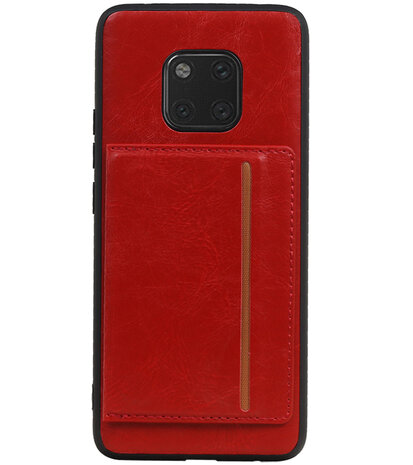 Staand Back Cover 1 Pasjes voor Huawei Mate 20 Pro Rood