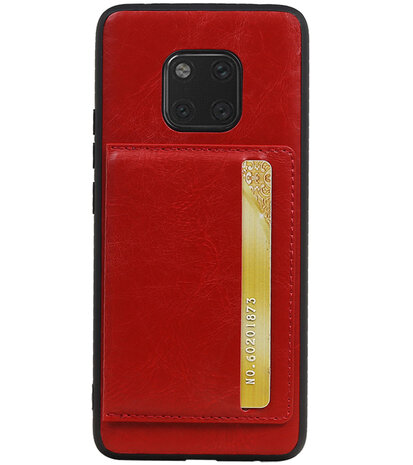 Staand Back Cover 1 Pasjes voor Huawei Mate 20 Pro Rood