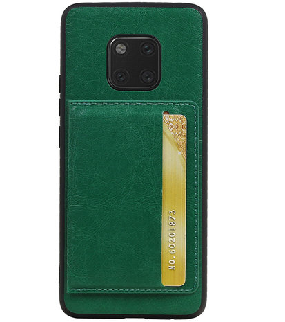 Staand Back Cover 1 Pasjes voor Huawei Mate 20 Pro Groen