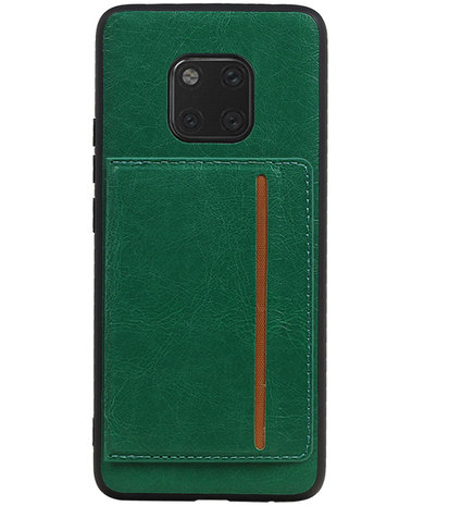 Staand Back Cover 1 Pasjes voor Huawei Mate 20 Pro Groen