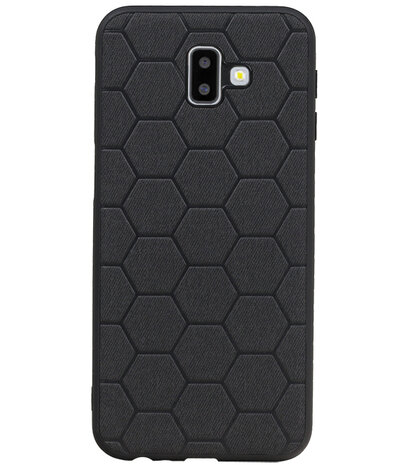 Hexagon Hard Case voor Samsung Galaxy J6 Plus Zwart