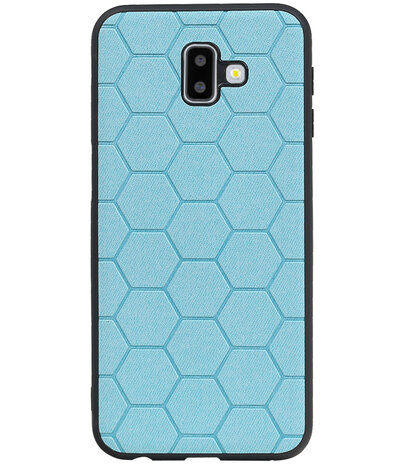 Hexagon Hard Case voor Samsung Galaxy J6 Plus Blauw