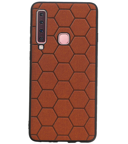 Hexagon Hard Case voor Samsung Galaxy A9 2018 Bruin