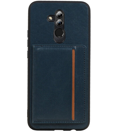 Staand Back Cover 1 Pasjes voor Huawei Mate 20 Lite Navy