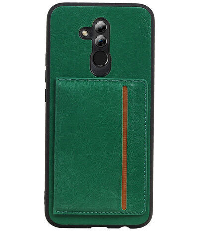 Staand Back Cover 1 Pasjes voor Huawei Mate 20 Lite Groen