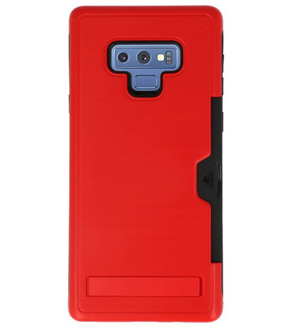 Rood Tough Armor Kaarthouder Stand Hoesje voor Samsung Note 9