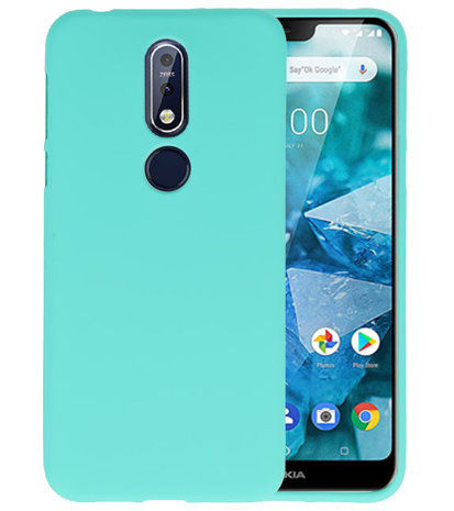 Turquoise Color TPU Hoesje voor Nokia 7.1