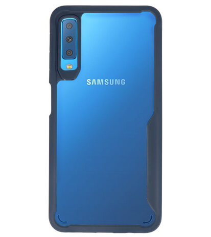 Navy Focus Transparant Hard Cases voor Samsung Galaxy A7 2018