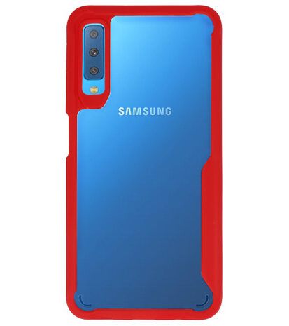 Rood Focus Transparant Hard Cases voor Samsung Galaxy A7 2018
